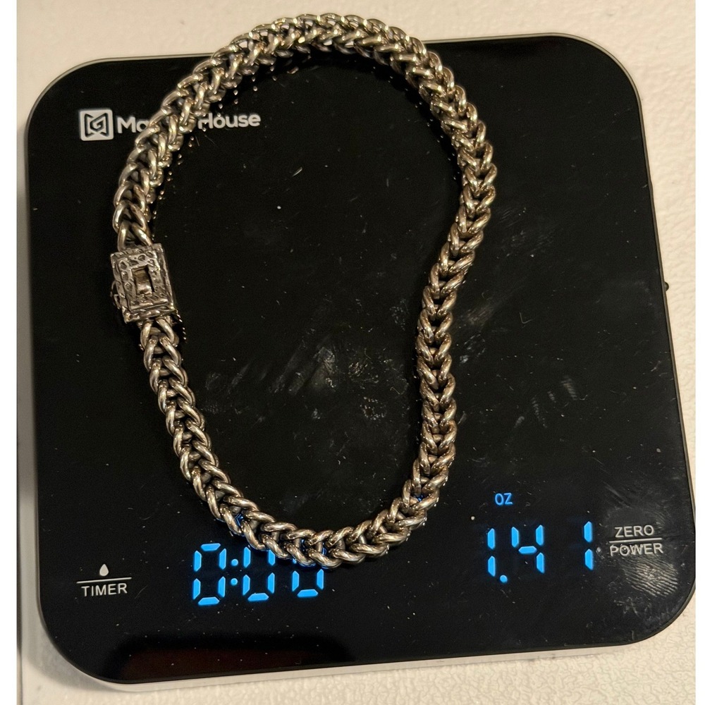 Clocks + Colurs Mens Silver Tone Skull Box Clasp .925 Sterling Silver - Picture 6 of 6